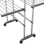 3-Tier Laundry Drying Rack with Wheels Silver 23.6"x27.6"x50.8"