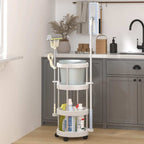 Cleaning Trolley Silver and white