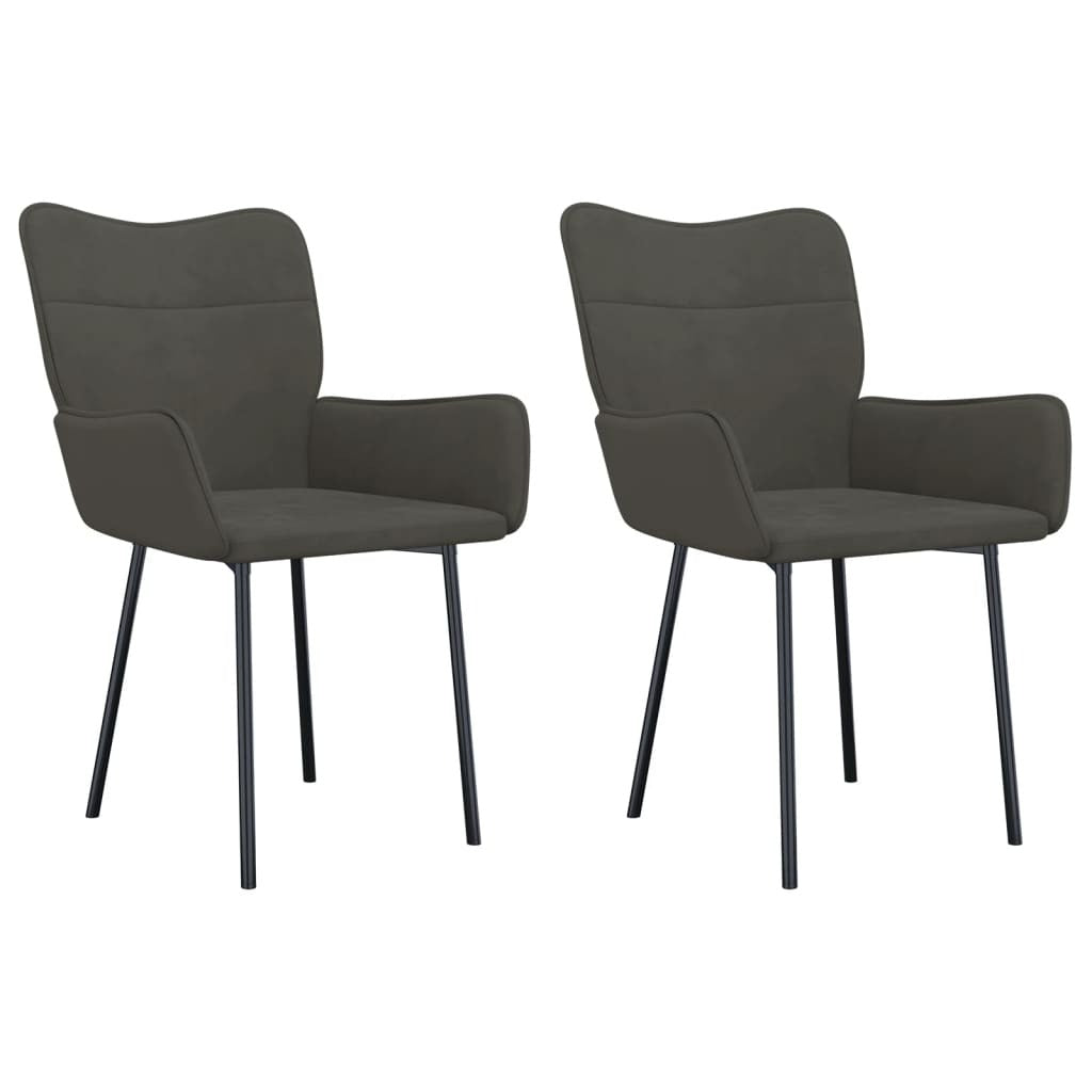 Dining Chair Set of 2 Dark Grey