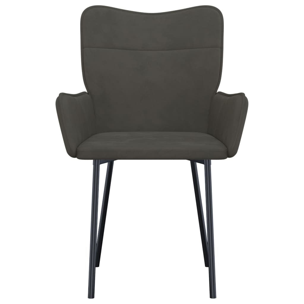 Dining Chair Set of 2 Dark Grey