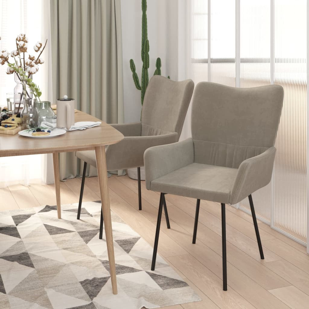 Dining Chair Set of 2 Light grey