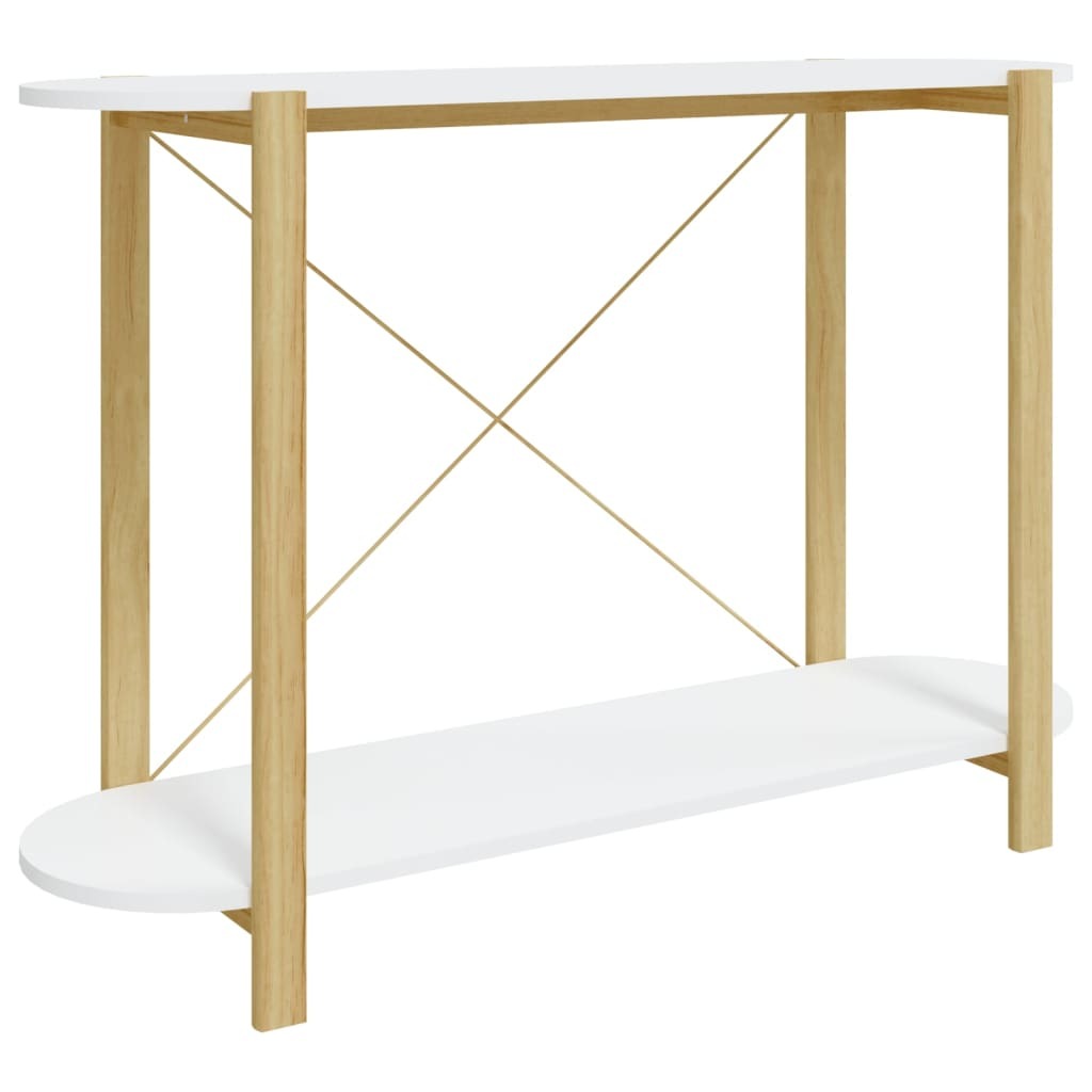 Console Table White Engineered wood, Solid pine wood