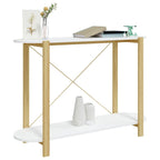 Console Table White Engineered wood, Solid pine wood