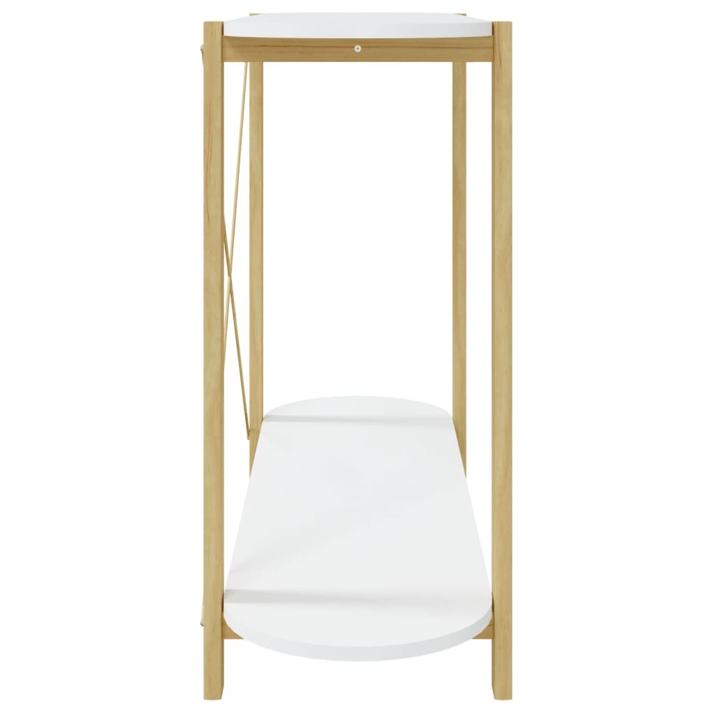 Console Table White Engineered wood, Solid pine wood