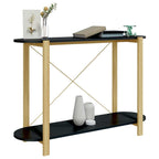 Console Table Black Engineered wood, Solid pine wood, Metal Medium
