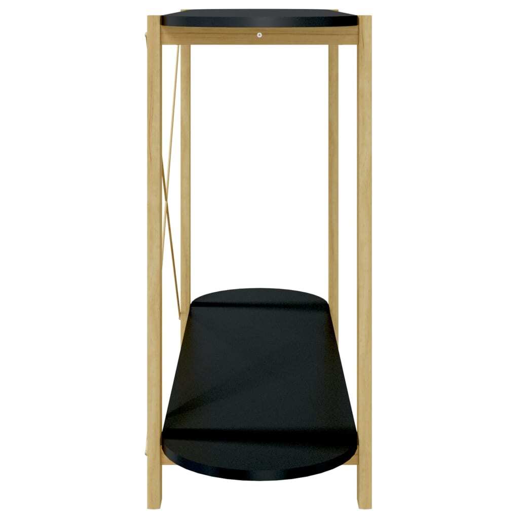 Console Table Black Engineered wood, Solid pine wood, Metal Medium