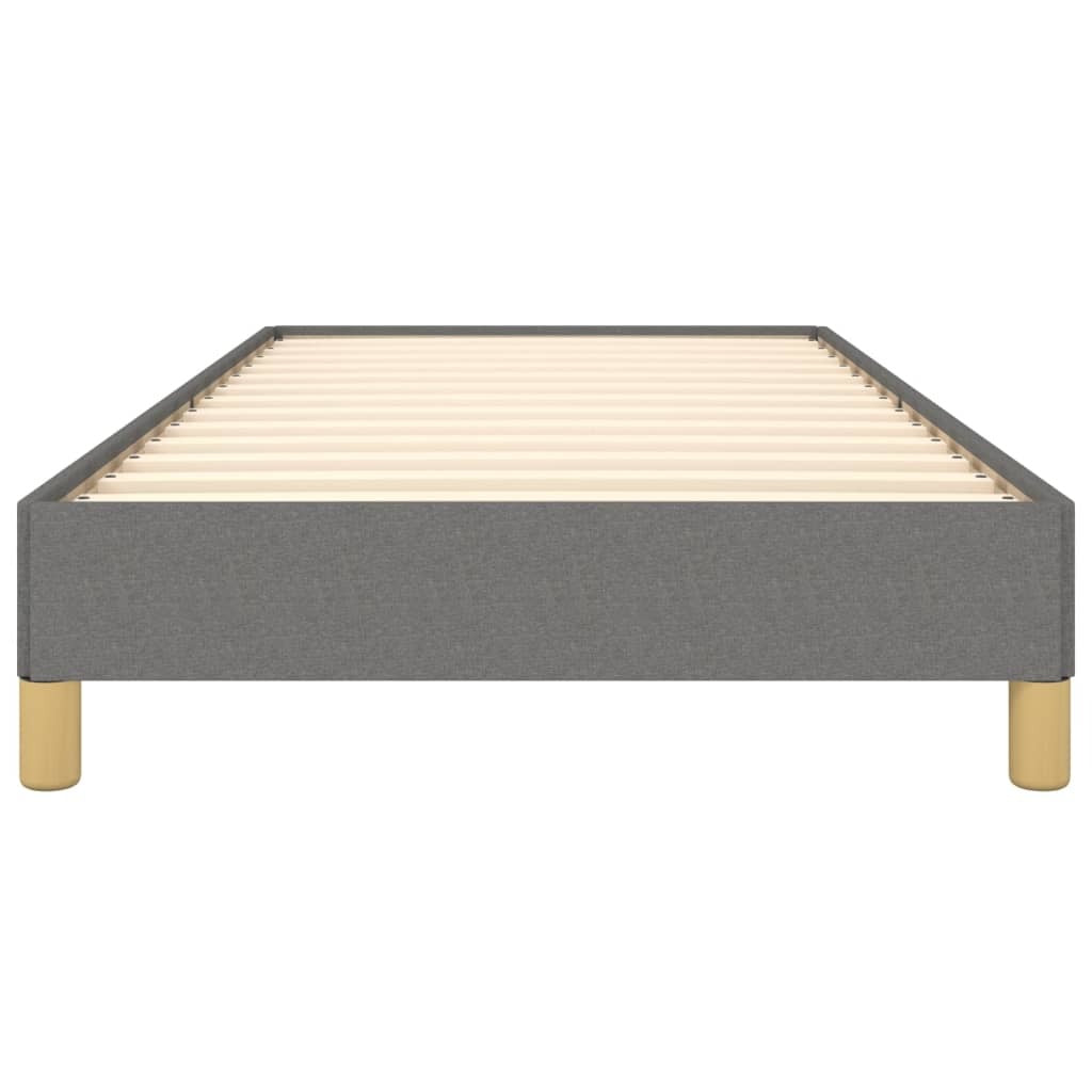 Bed Frame Dark Grey Polyester, Plywood, Engineered Wood Twin XL