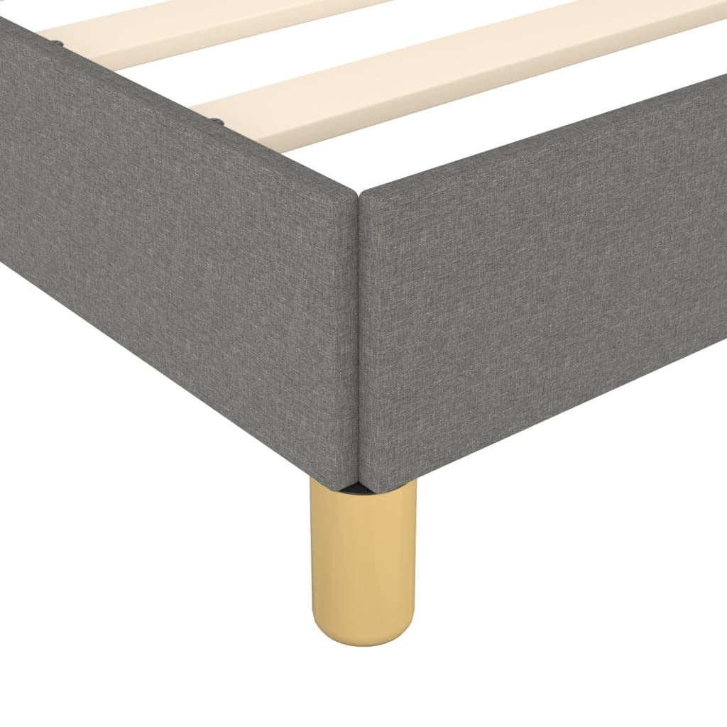 Bed Frame Dark Grey Polyester, Plywood, Engineered Wood Twin XL