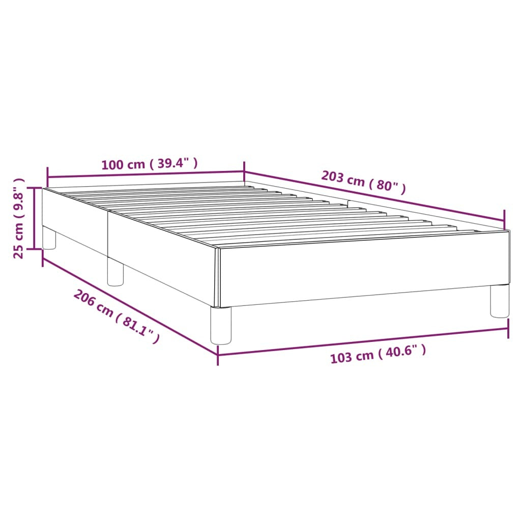 Bed Frame Dark Grey Polyester, Plywood, Engineered Wood Twin XL