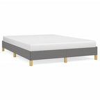 Bed Frame Dark Gray Polyester fabric, Plywood, Engineered wood Full