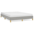 Bed Frame Light Gray Polyester Fabric, Plywood, Engineered Wood