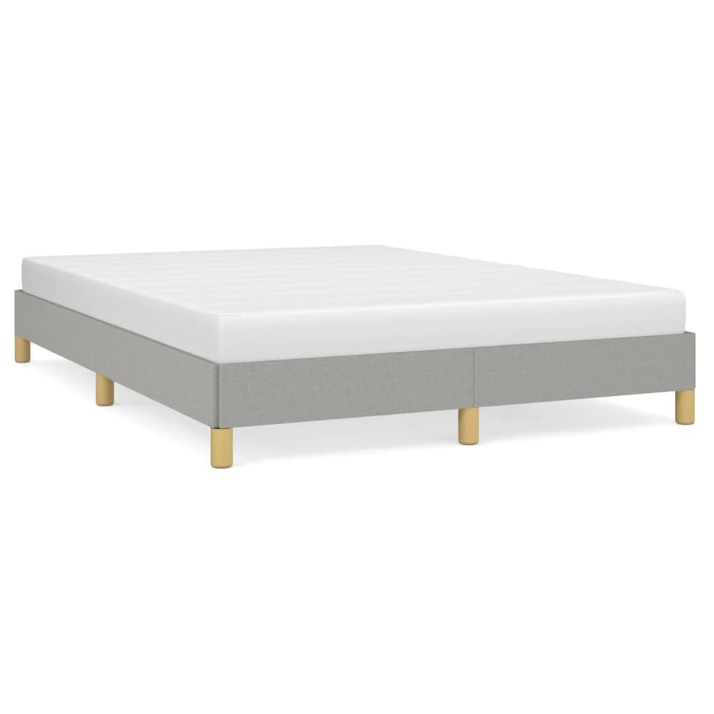 Bed Frame Light Gray Polyester Fabric, Plywood, Engineered Wood