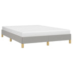 Bed Frame Light Gray Polyester Fabric, Plywood, Engineered Wood