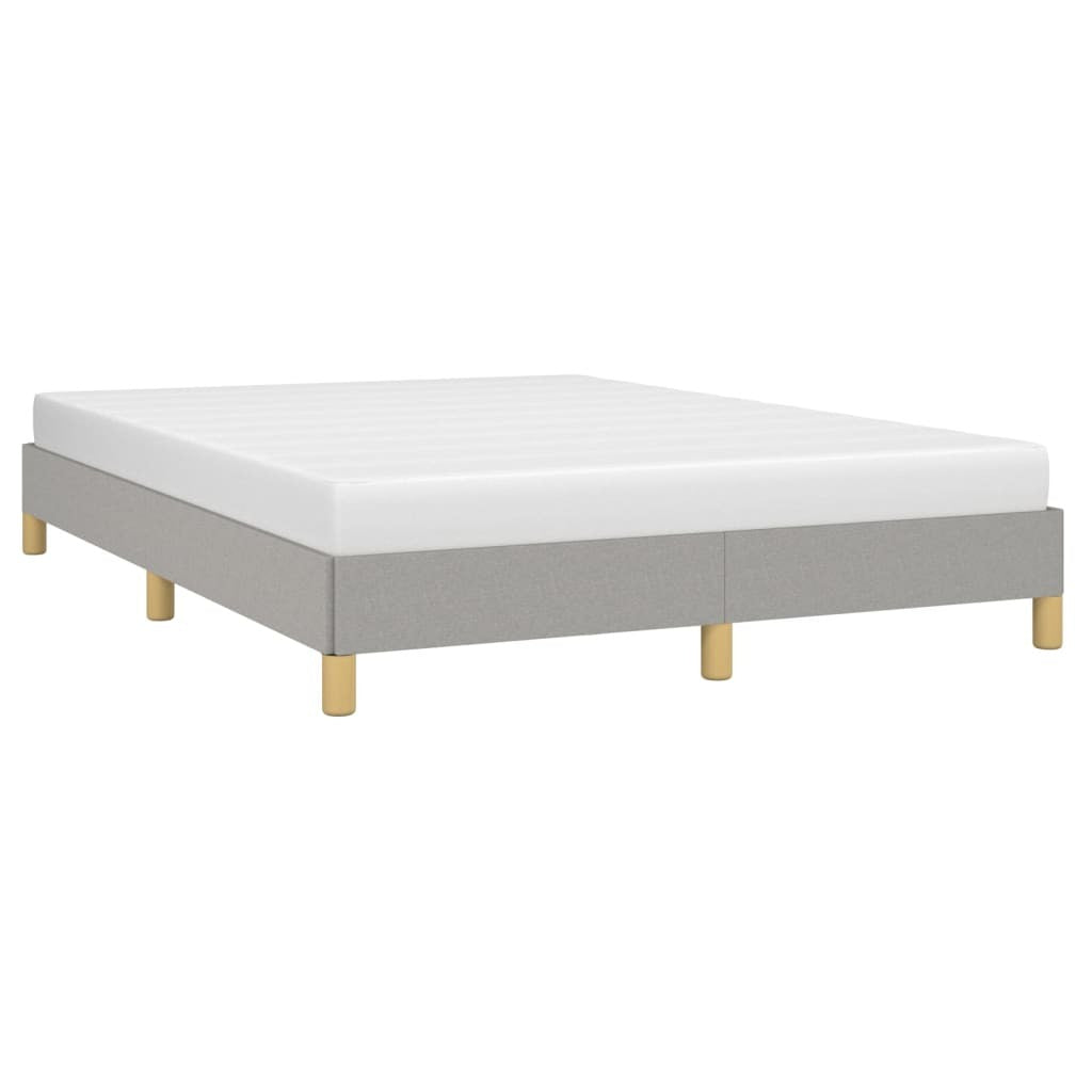 Bed Frame Light Gray Polyester Fabric, Plywood, Engineered Wood