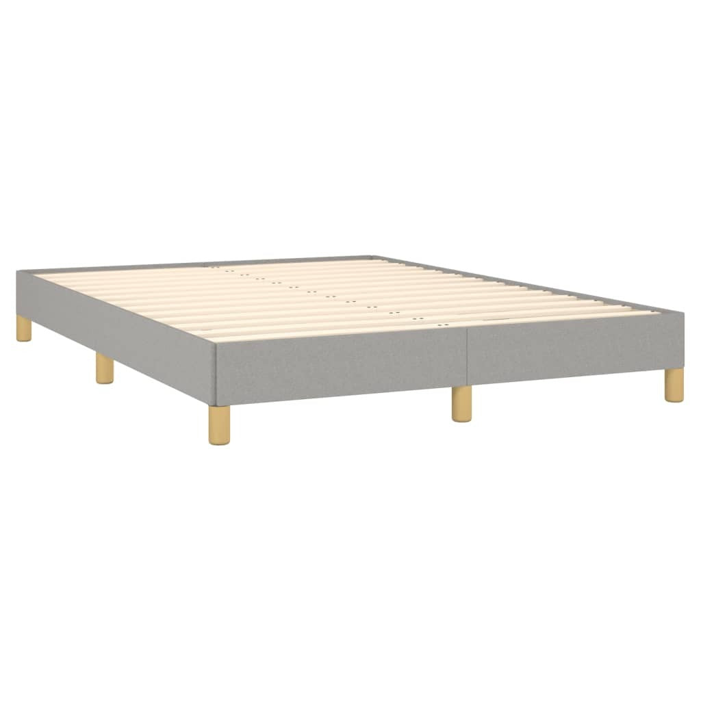 Bed Frame Light Gray Polyester Fabric, Plywood, Engineered Wood