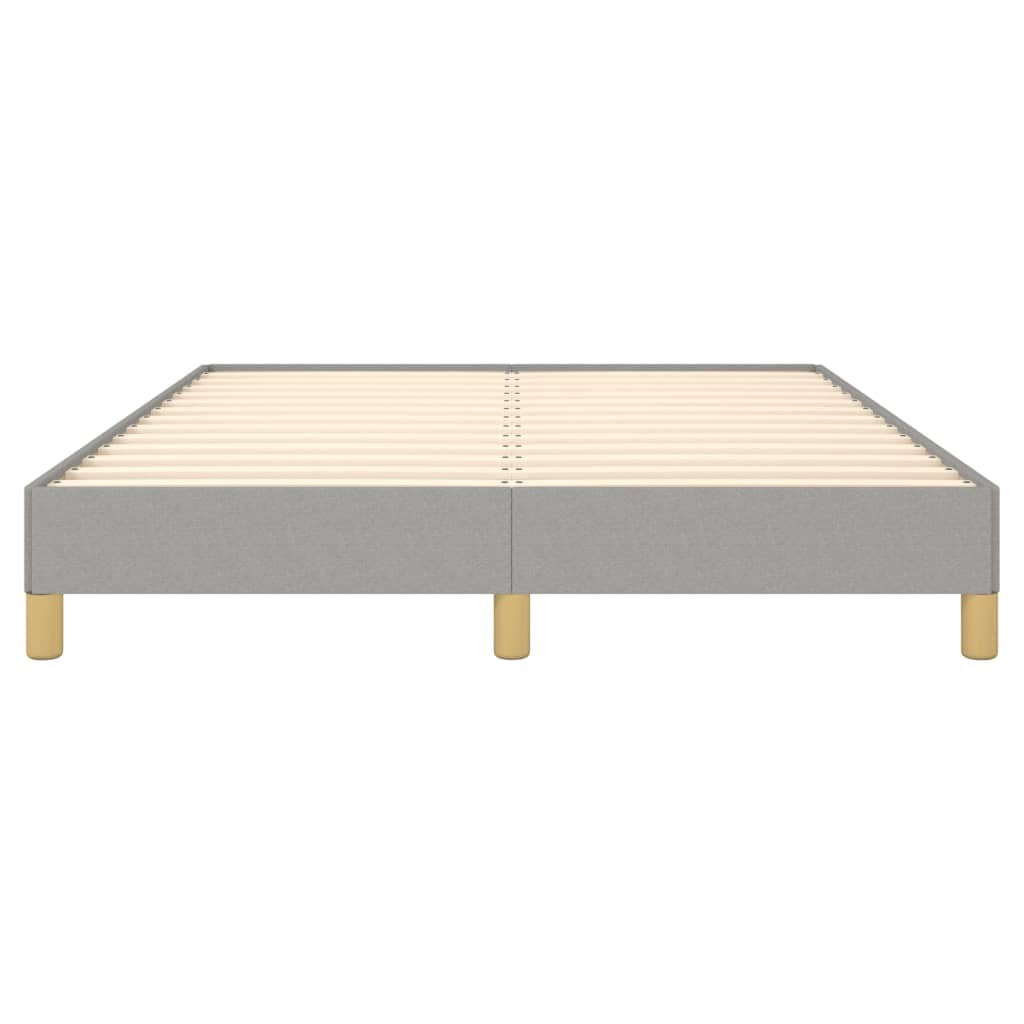 Bed Frame Light Gray Polyester Fabric, Plywood, Engineered Wood