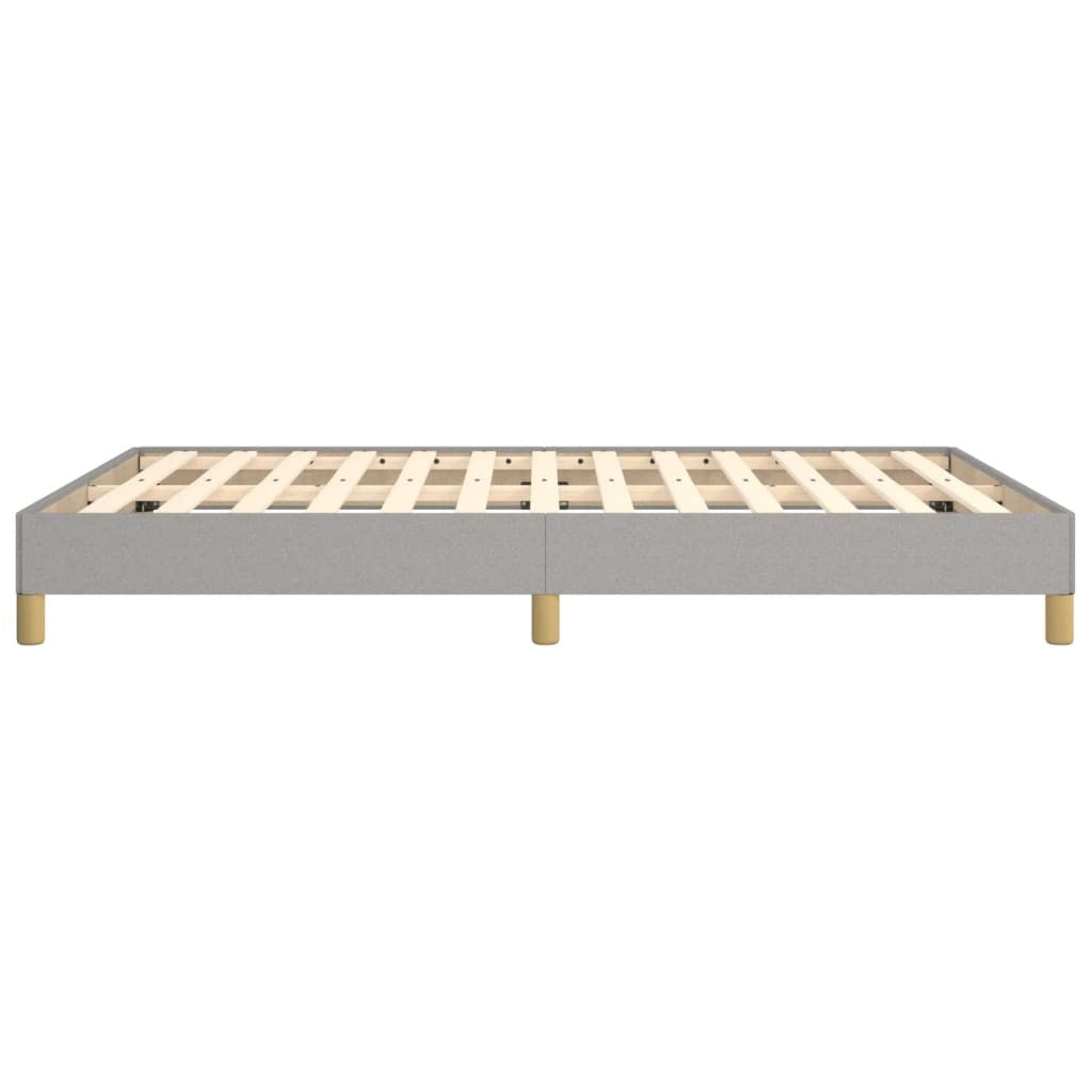 Bed Frame Light Gray Polyester Fabric, Plywood, Engineered Wood