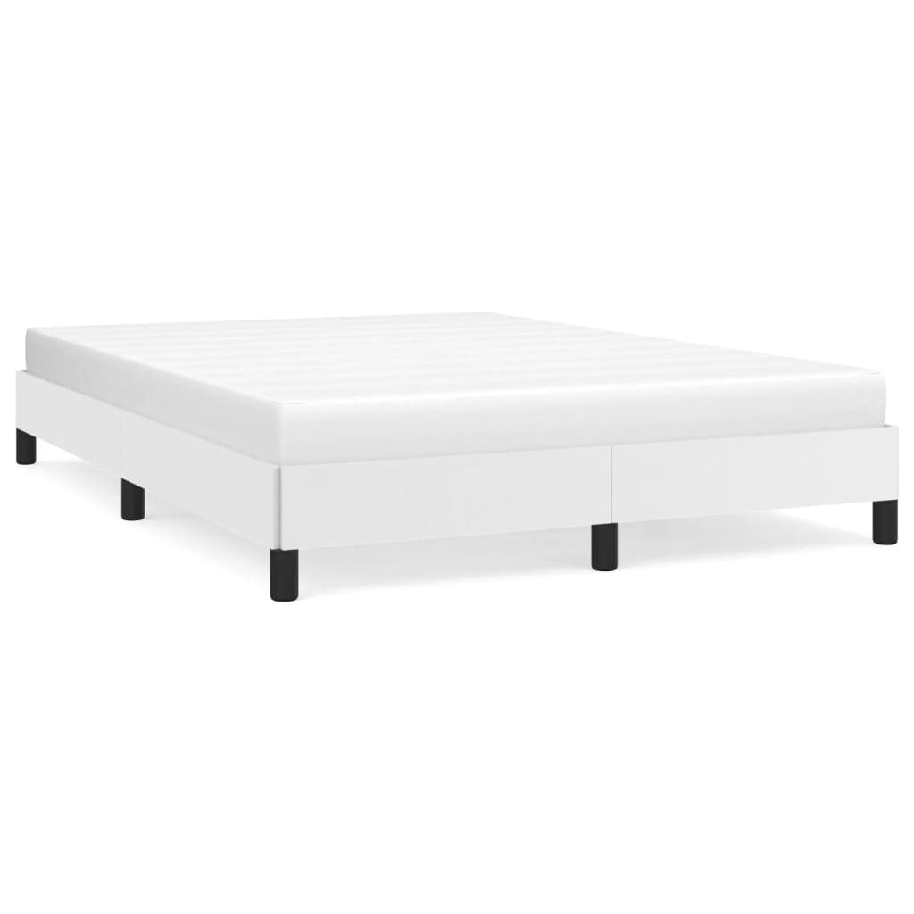 Bed Frame White Faux leather, Plywood, Engineered wood Full