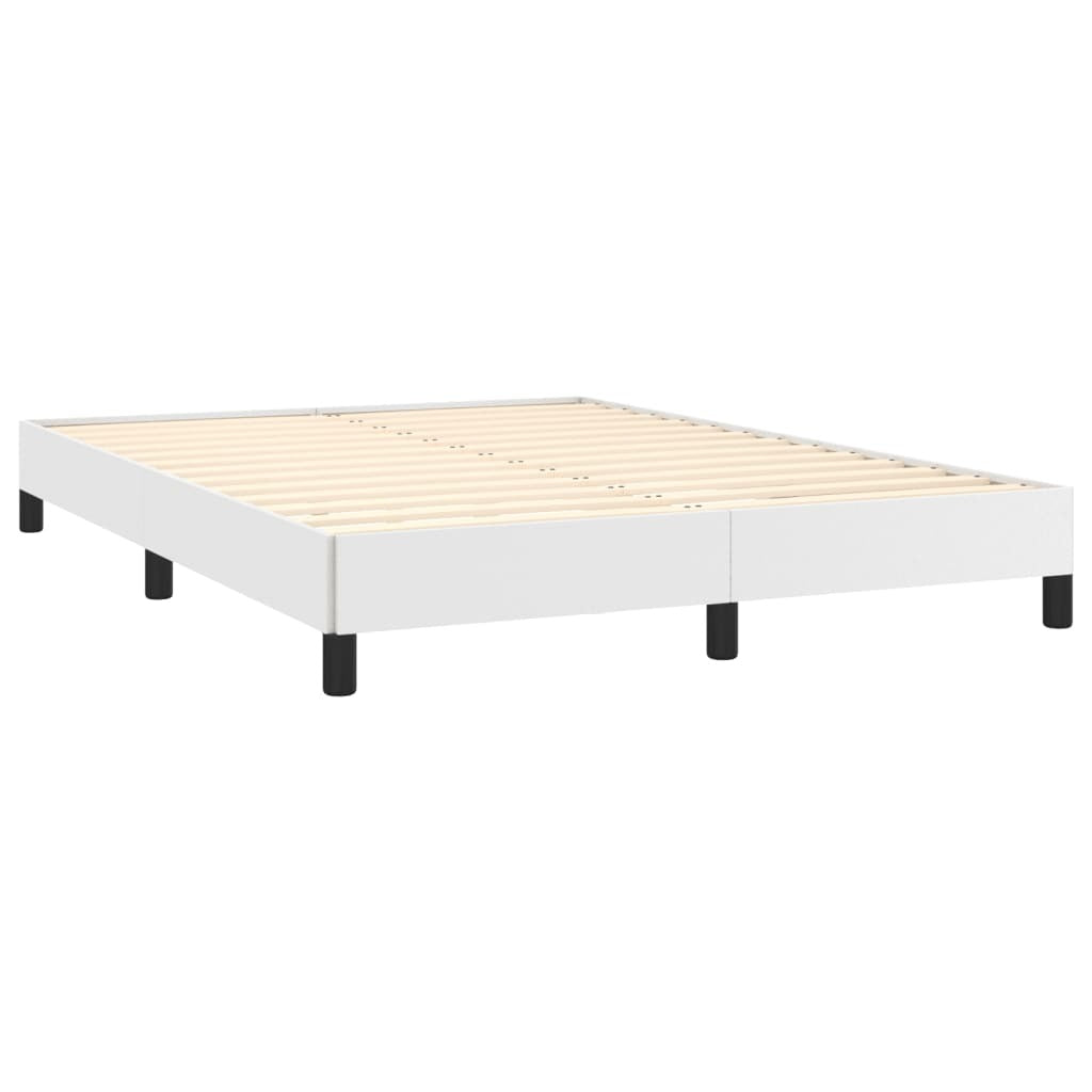 Bed Frame White Faux leather, Plywood, Engineered wood Full