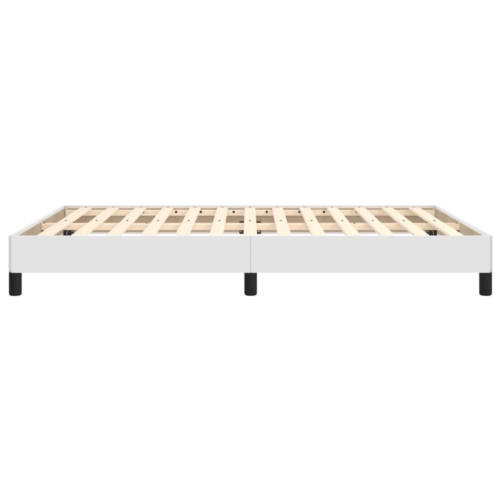 Bed Frame White Faux leather, Plywood, Engineered wood Full