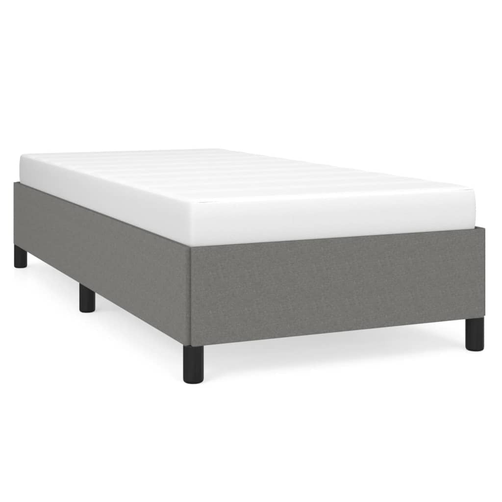 Bed Frame Dark gray Polyester, Plywood, Engineered Wood Twin
