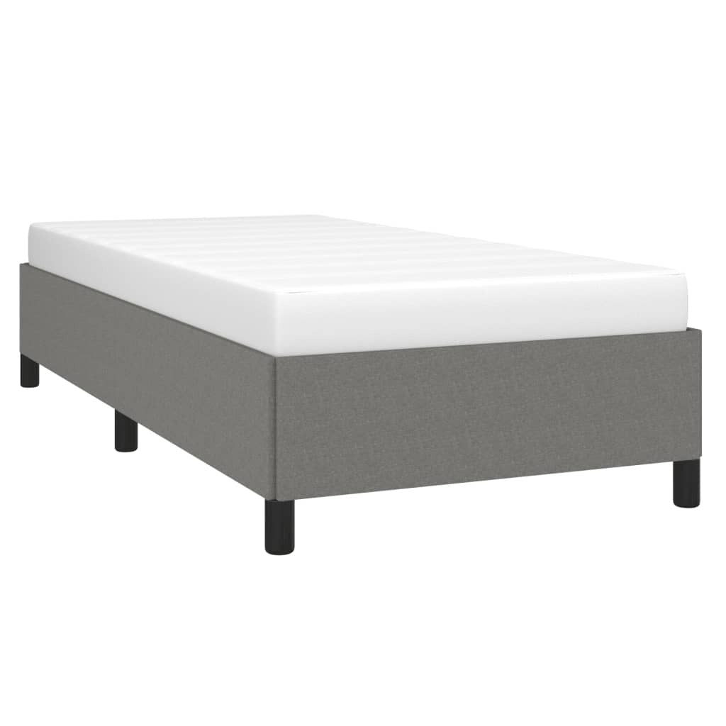 Bed Frame Dark gray Polyester, Plywood, Engineered Wood Twin