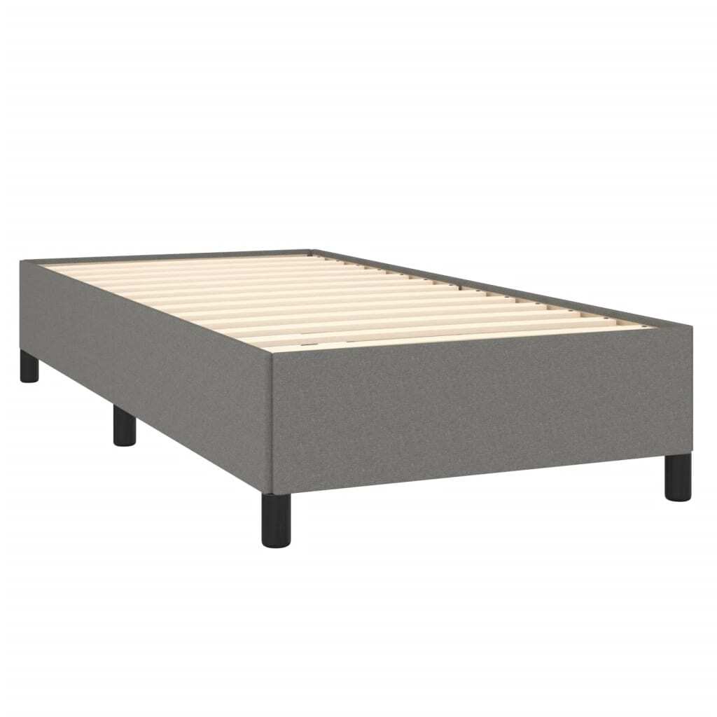 Bed Frame Dark gray Polyester, Plywood, Engineered Wood Twin