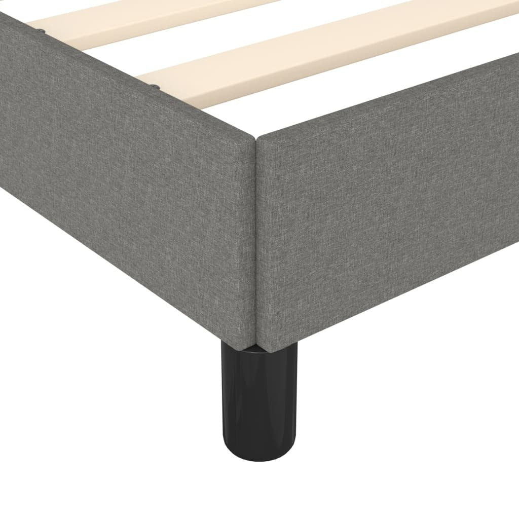 Bed Frame Dark gray Polyester, Plywood, Engineered Wood Twin