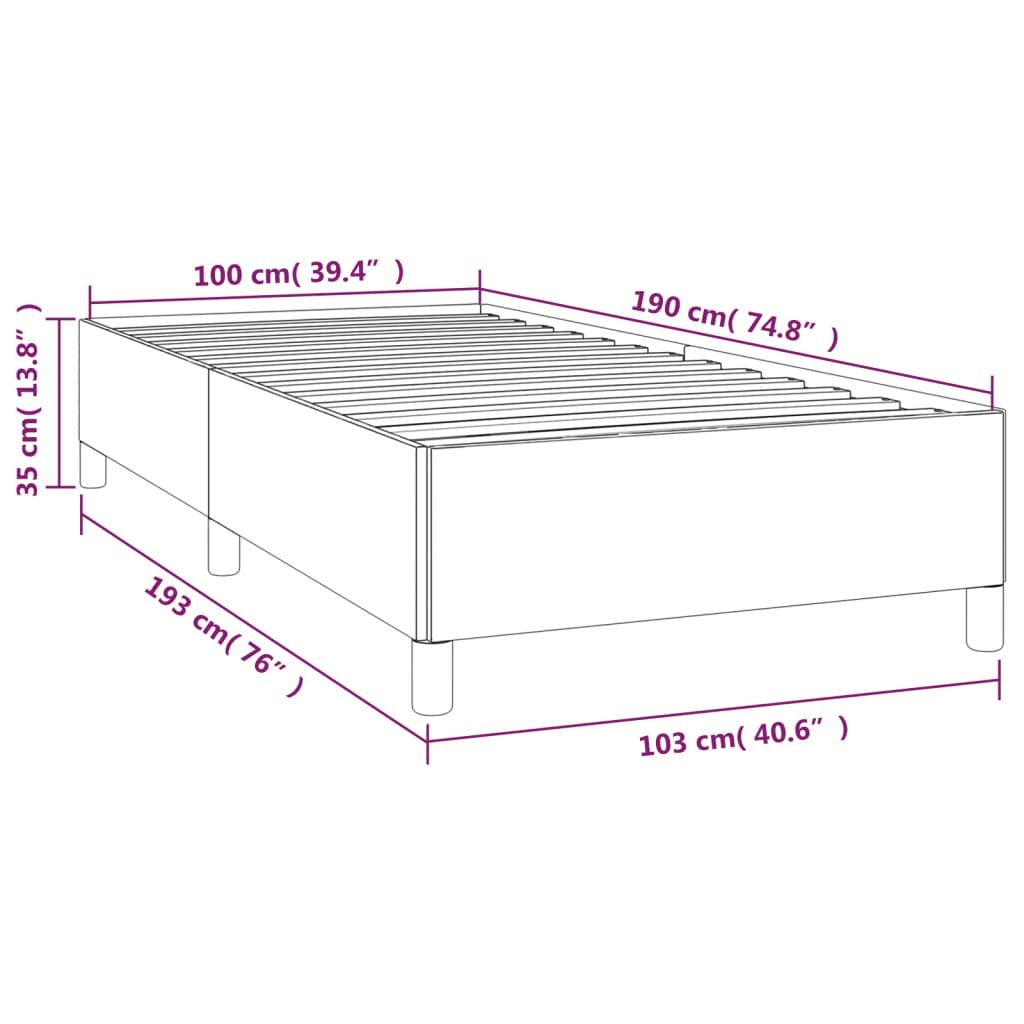 Bed Frame Dark gray Polyester, Plywood, Engineered Wood Twin