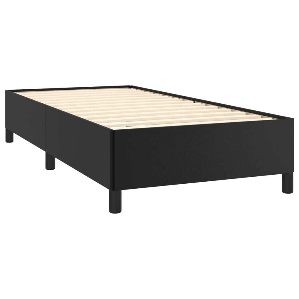Bed Frame Black Faux leather, plywood, engineered wood Twin XL