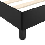 Bed Frame Black Faux leather, plywood, engineered wood Twin XL