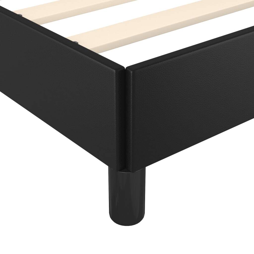 Bed Frame Black Faux leather, plywood, engineered wood Twin XL
