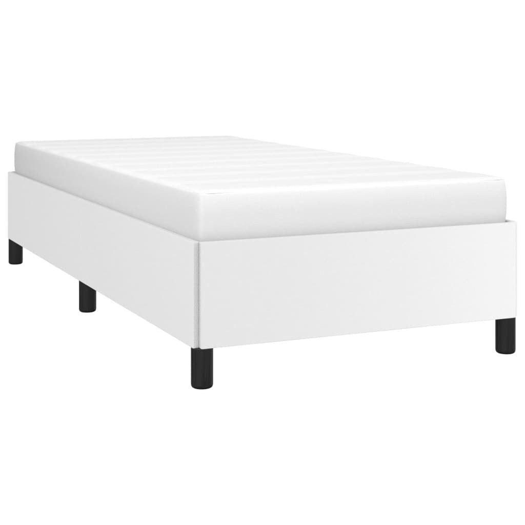 Bed Frame White Faux leather, plywood, engineered wood Twin XL