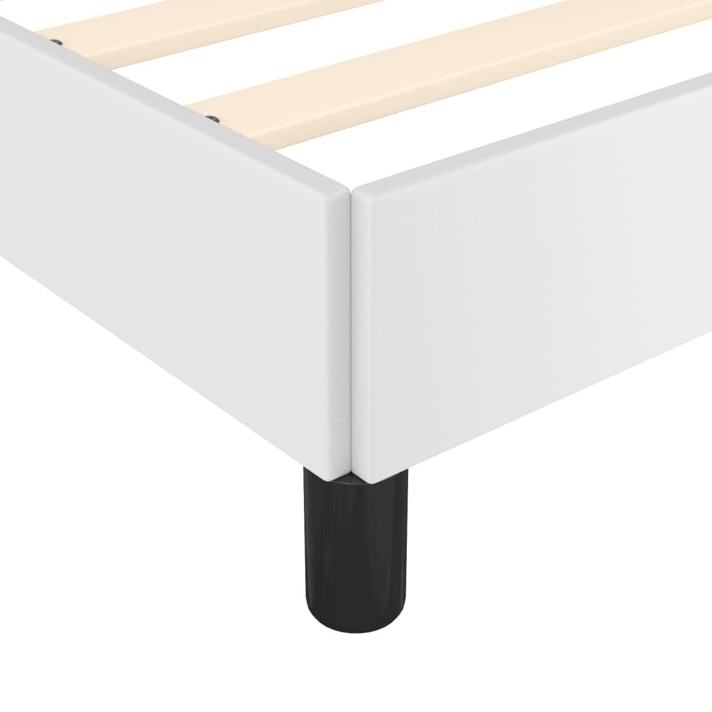 Bed Frame White Faux leather, plywood, engineered wood Twin XL