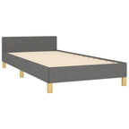 Bed Frame With Headboard Dark Grey 100% Polyester Twin XL
