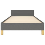 Bed Frame With Headboard Dark Grey 100% Polyester Twin XL