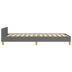 Bed Frame With Headboard Dark Grey 100% Polyester Twin XL