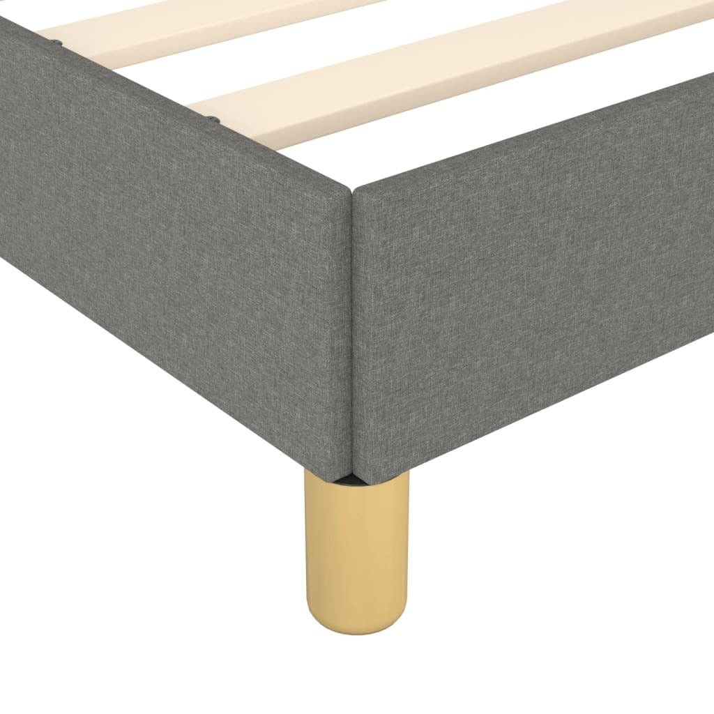 Bed Frame With Headboard Dark Grey 100% Polyester Twin XL