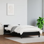 Bed Frame With Headboard Black Faux Leather Twin Bed Frame