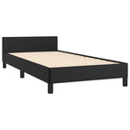 Bed Frame With Headboard Black Faux Leather Twin Bed Frame
