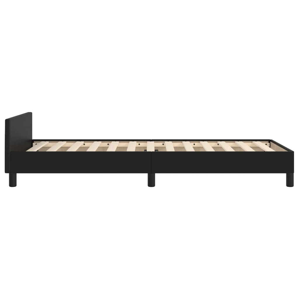Bed Frame With Headboard Black Faux Leather Twin Bed Frame