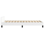 Bed Frame With Headboard White Faux leather, Plywood, Engineered wood