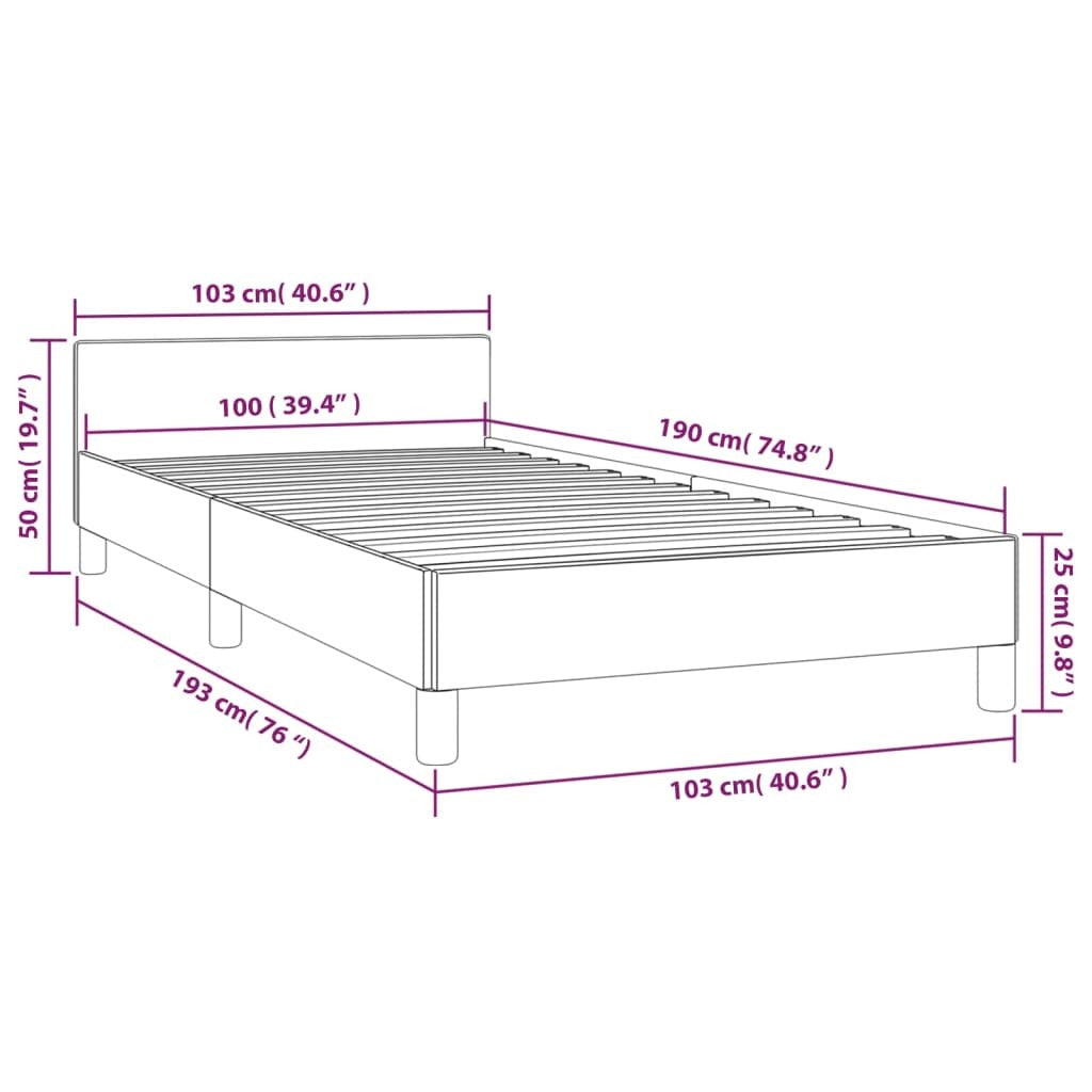 Bed Frame With Headboard Dark Grey