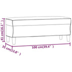 Bench Dark Grey Polyester Large Durable Rectangular