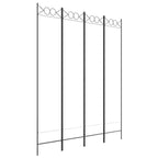 4-Panel Room Divider White 63"x78.7" Fabric