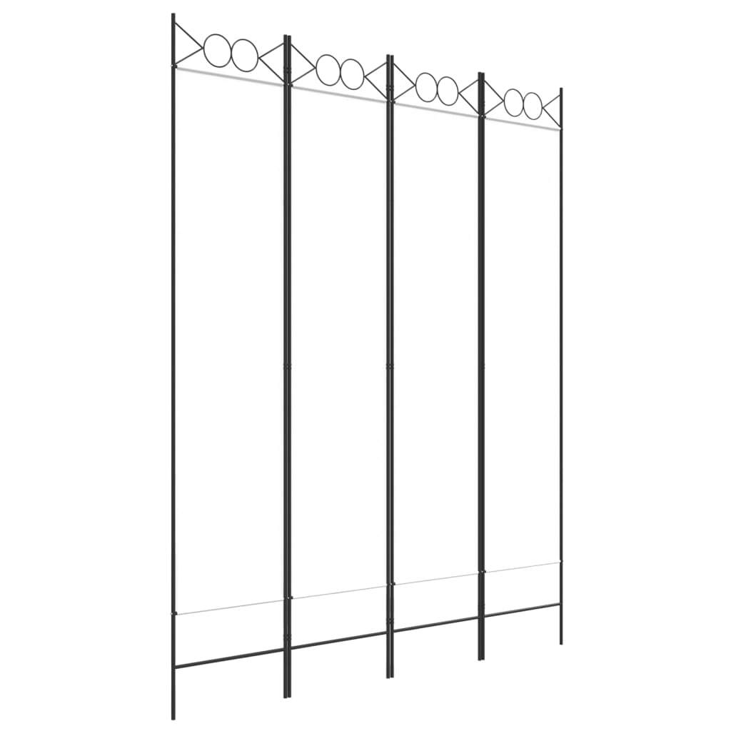 4-Panel Room Divider White 63"x78.7" Fabric