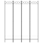 4-Panel Room Divider White 63"x78.7" Fabric