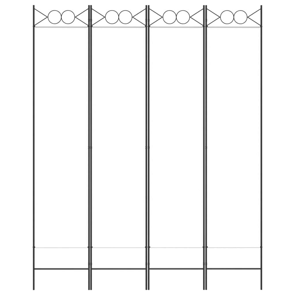 4-Panel Room Divider White 63"x78.7" Fabric