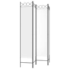 4-Panel Room Divider White 63"x78.7" Fabric