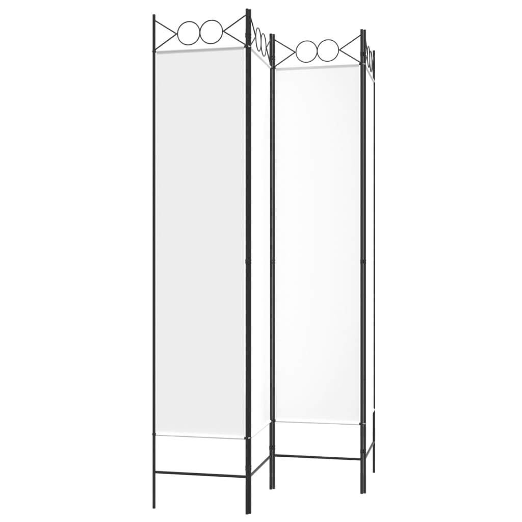 4-Panel Room Divider White 63"x78.7" Fabric